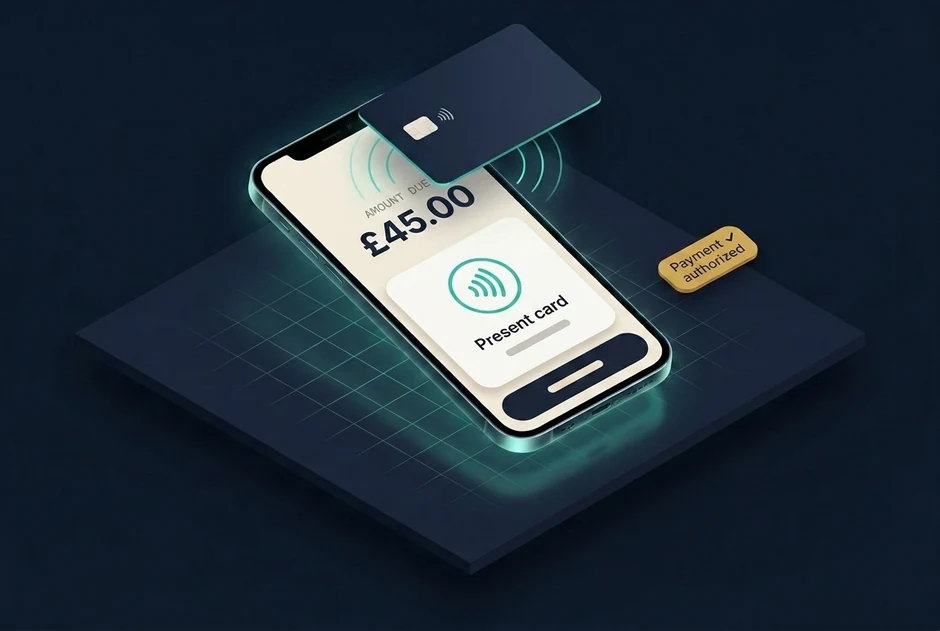 Brippo Payments iOS app collecting a contactless payment